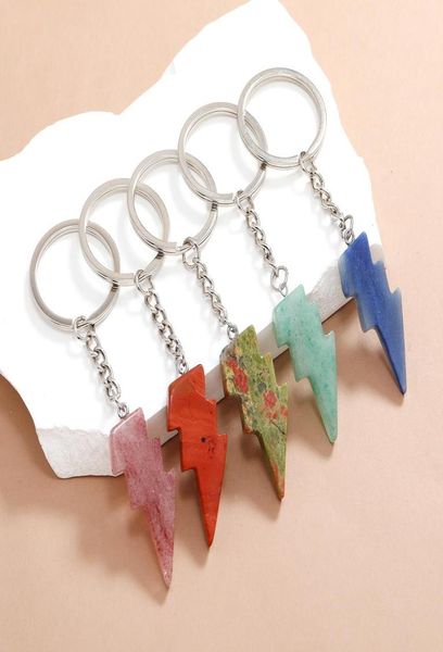 punk lightning shape pendant key ring opal crystal natural stone gem keychain for women men personality accessories9734330, Slivery;golden
punk lightning shape pendant key ring opal crystal natural stone gem keychain for women men personality accessories9734330, Slivery;golden