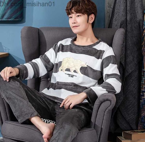 men's sleepwear men's pajamas suit autumn winter warm flannel thick men's pajamas long sleeved pajamas pants 2pc casual home, Black;brown
men's sleepwear men's pajamas suit autumn winter warm flannel thick men's pajamas long sleeved pajamas pants 2pc casual home, Black;brown
