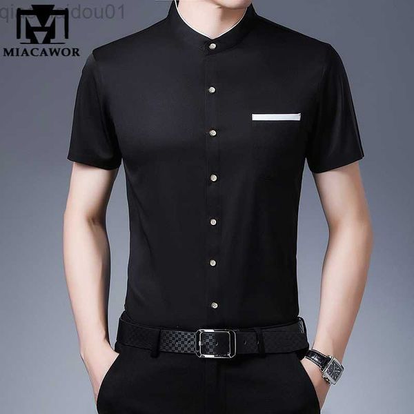 men's casual shirts new summer short sleeve casual men shirt stand collar slim fit dress shirt solid color silk camisa masculina c750 l, White;black
men's casual shirts new summer short sleeve casual men shirt stand collar slim fit dress shirt solid color silk camisa masculina c750 l, White;black