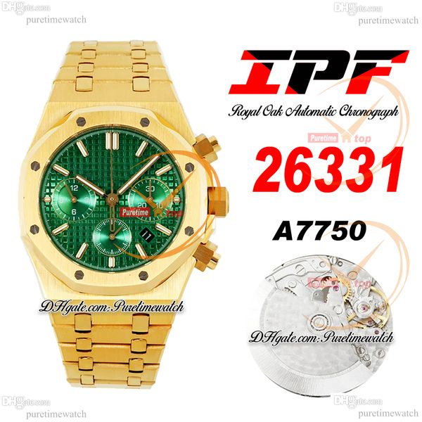 ipf 26331 eta a7750 automatic chronograph mens watch 18k yellow gold green stick dial stainless steel bracelet super edition herrenuhr reloj, Slivery;brown
ipf 26331 eta a7750 automatic chronograph mens watch 18k yellow gold green stick dial stainless steel bracelet super edition herrenuhr reloj, Slivery;brown
