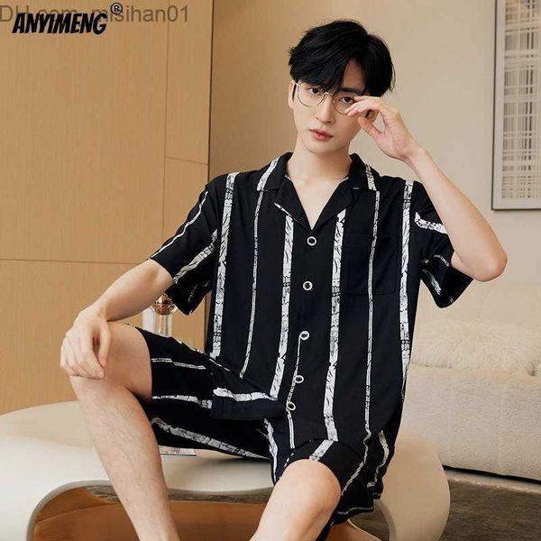 men's sleepwear cool pattern men's pajama set summer fashion cardigan shorts men's casual style short sleeve pajamas men', Black;brown
men's sleepwear cool pattern men's pajama set summer fashion cardigan shorts men's casual style short sleeve pajamas men', Black;brown