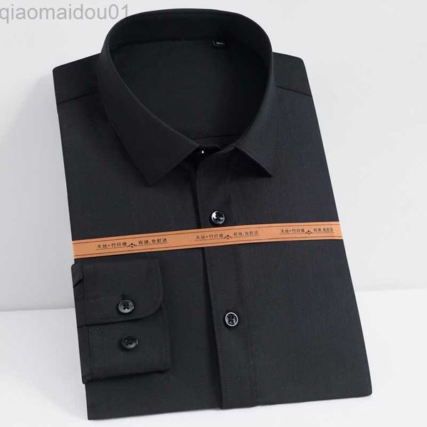 men's casual shirts smooth bamboo-fiber men's classic long sleeve solid dress shirt pocket-less design standard-fit easy care work, White;black
men's casual shirts smooth bamboo-fiber men's classic long sleeve solid dress shirt pocket-less design standard-fit easy care work, White;black