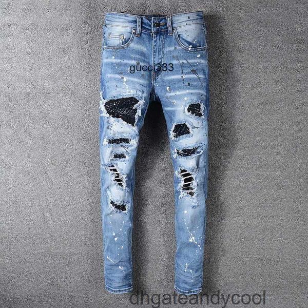 youth inlaid blue amirly man hole denim black diamond jeans jeans men's designer fashion elastic slim pants fit high street slp leings
youth inlaid blue amirly man hole denim black diamond jeans jeans men's designer fashion elastic slim pants fit high street slp leings