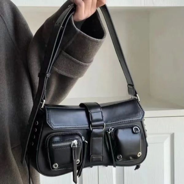 evening bags gothic punk style girls underarm bag pu leather womens shoulder fashion design female multipocket handbags purse 230720
evening bags gothic punk style girls underarm bag pu leather womens shoulder fashion design female multipocket handbags purse 230720