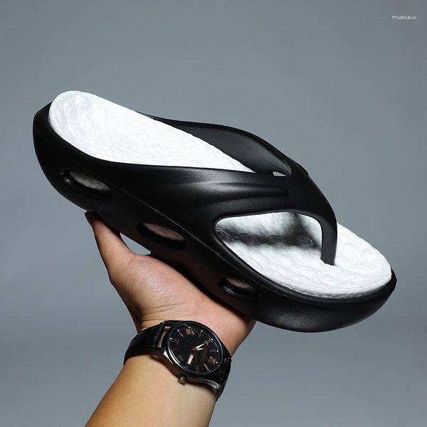 slippers men flip flops outdoor beach sandals trend thick sole soft elastic slides indoor shoes, Black
slippers men flip flops outdoor beach sandals trend thick sole soft elastic slides indoor shoes, Black
