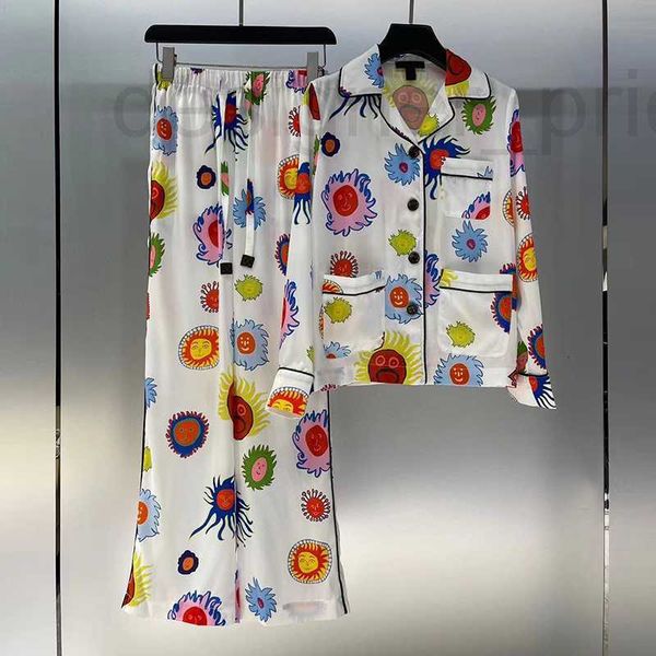 women's two piece pants designer 2023 spring summer new fun cartoon printed pajamas set comfortable skin-friendly long-sleeved shirt ca, White
women's two piece pants designer 2023 spring summer new fun cartoon printed pajamas set comfortable skin-friendly long-sleeved shirt ca, White