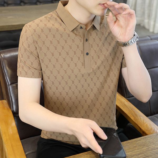 men's polos light luxury traceless polo shirt 2023 summer ice silk korean edition thin neck short sleeve casual tshirt 230720, White;black
men's polos light luxury traceless polo shirt 2023 summer ice silk korean edition thin neck short sleeve casual tshirt 230720, White;black