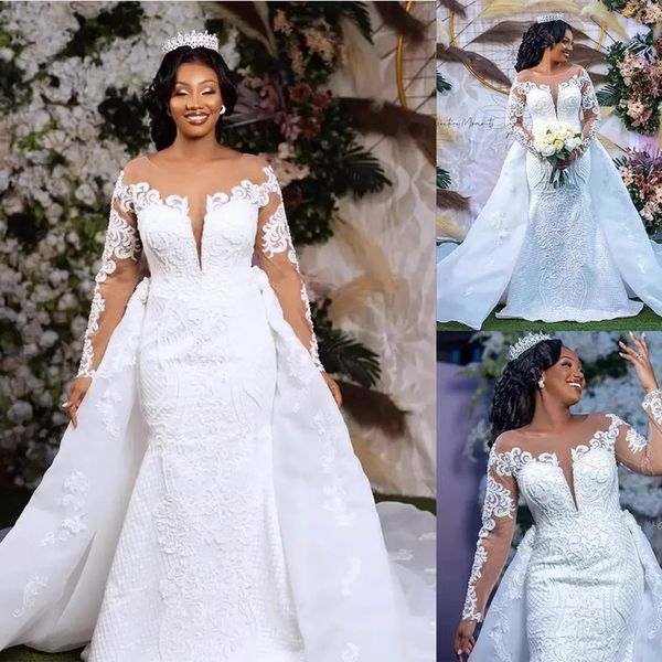 mermaid wedding dress for women 2023 with detachable train scoop long illusion sleeves lace appliques satin bridal gowns vestidos de noiva a, White
mermaid wedding dress for women 2023 with detachable train scoop long illusion sleeves lace appliques satin bridal gowns vestidos de noiva a, White
