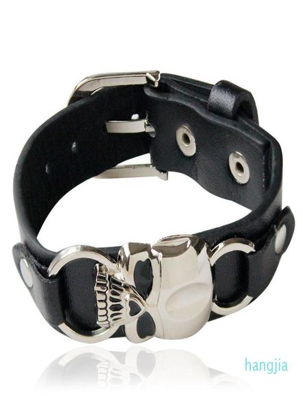 trendy mens bike leather bracelet europe punk vintage black wide leather skull skeleton charm bracelets for men s fashion jewelry2706324, Golden;silver
trendy mens bike leather bracelet europe punk vintage black wide leather skull skeleton charm bracelets for men s fashion jewelry2706324, Golden;silver