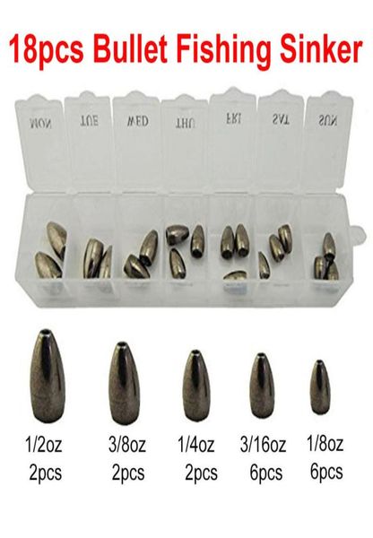 18pcs 100 tungsten bullet fishing sinker for texas rig plastic worm weights casting bank sinkers set with box fishing tackle7119893
18pcs 100 tungsten bullet fishing sinker for texas rig plastic worm weights casting bank sinkers set with box fishing tackle7119893