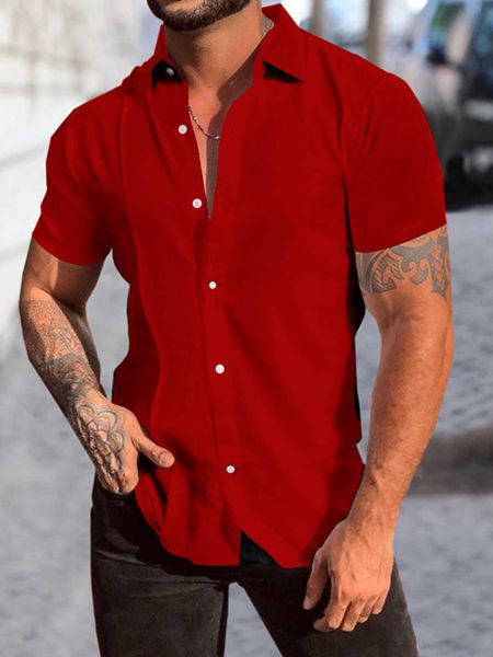 men's fashion men's solid button top, White;black