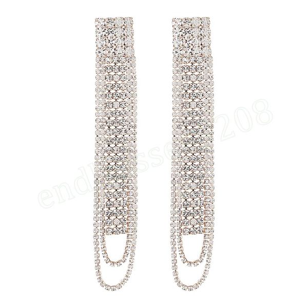 shiny rhinestone long tassel claw chain pendant women's earrings party wedding fashion luxury jewelry accessories, Silver
shiny rhinestone long tassel claw chain pendant women's earrings party wedding fashion luxury jewelry accessories, Silver