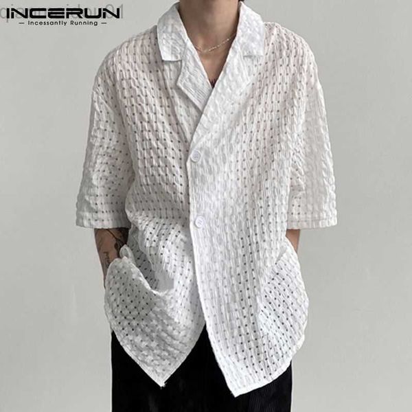 men's casual shirts men shirt solid color lapel short sleeve streetwear button fashion camisas 2023 hollow out casual men clothing s-5x, White;black
men's casual shirts men shirt solid color lapel short sleeve streetwear button fashion camisas 2023 hollow out casual men clothing s-5x, White;black