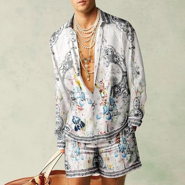 men's tracksuits fashion 3d print two piece set men long sleeve lapel shirts and shorts casual loose suits summer hawaiian beach outfit, Gray
men's tracksuits fashion 3d print two piece set men long sleeve lapel shirts and shorts casual loose suits summer hawaiian beach outfit, Gray