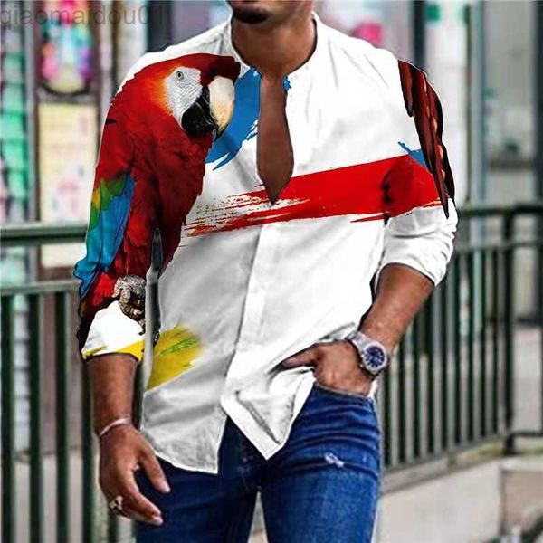 men's casual shirts 2022 spring men shirts baggy parrot butterfly ink print long sleeve hip hop vintage loose oversized shirts for male, White;black
men's casual shirts 2022 spring men shirts baggy parrot butterfly ink print long sleeve hip hop vintage loose oversized shirts for male, White;black