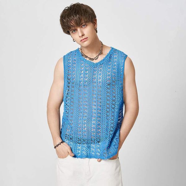 men tank men solid hollow out transparent v neck sleeveless 2023 casual vests summer breathable vacation incerun 230721, White;black
men tank men solid hollow out transparent v neck sleeveless 2023 casual vests summer breathable vacation incerun 230721, White;black