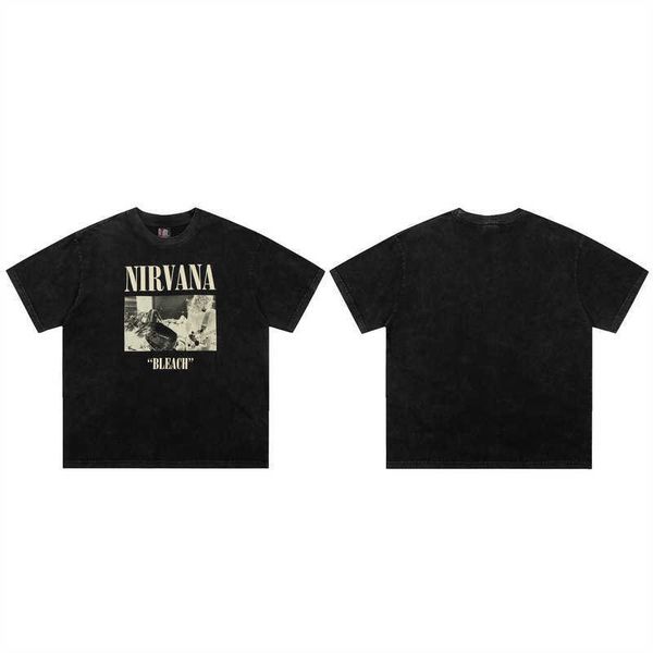 nirvana rock beatles american trendy short sleeve vintage high street loose t-shirt, White;black
nirvana rock beatles american trendy short sleeve vintage high street loose t-shirt, White;black