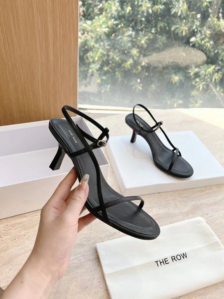 the row bare thin band sandals luxury designer the row women slippers fashion leather strap muller high heels size 35-40, Black
the row bare thin band sandals luxury designer the row women slippers fashion leather strap muller high heels size 35-40, Black