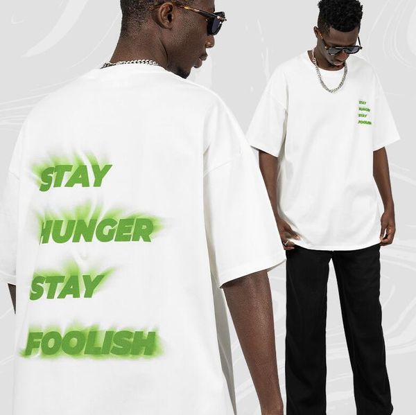 2023 new printed white short sleeve men's t-shirt loose and oversized drop shoulder round neck couple top, White;black
2023 new printed white short sleeve men's t-shirt loose and oversized drop shoulder round neck couple top, White;black