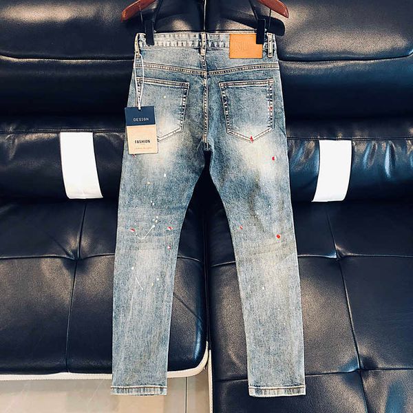 high end quality baby blue jeans men's spring and autumn harbor version street color paint splash ink design slim slim-fit pants
high end quality baby blue jeans men's spring and autumn harbor version street color paint splash ink design slim slim-fit pants