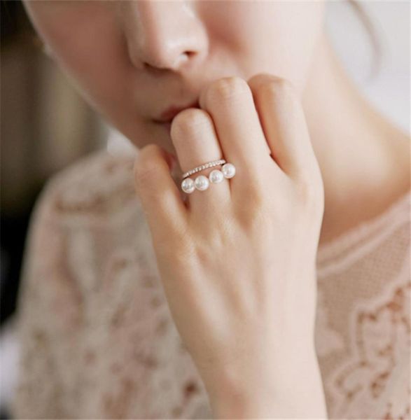 new fashion women korean double layer elegant simulated pearl beads ring adjustable shiny rhinestone wedding ring party jewelry4801990, Silver
new fashion women korean double layer elegant simulated pearl beads ring adjustable shiny rhinestone wedding ring party jewelry4801990, Silver