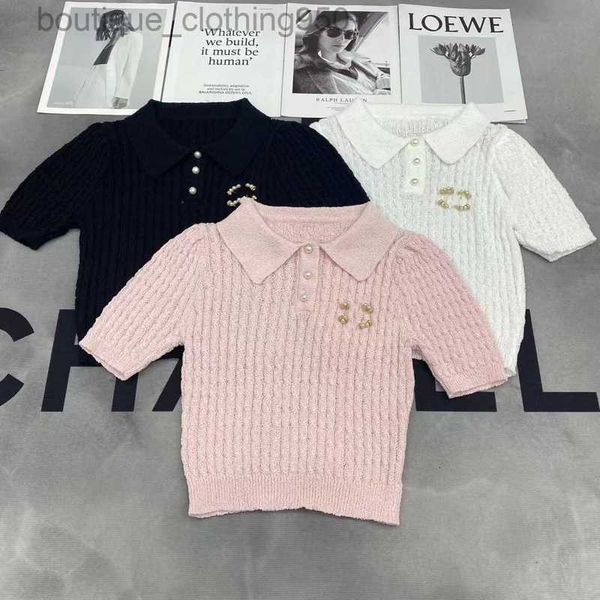 womens knits tees polo collar brooch college style hollowed out fried dough twists knitwear 2023 summer new style short sleeve women, White
womens knits tees polo collar brooch college style hollowed out fried dough twists knitwear 2023 summer new style short sleeve women, White