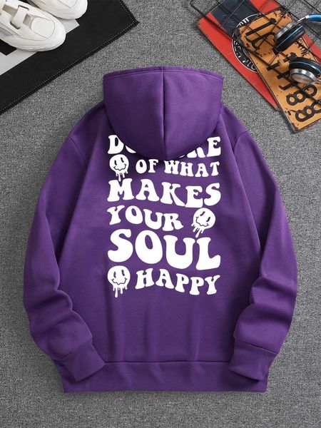 men 's fashion men slogan cartoon graphic kangaroo pocket drawstring hoodie, White;black
men 's fashion men slogan cartoon graphic kangaroo pocket drawstring hoodie, White;black