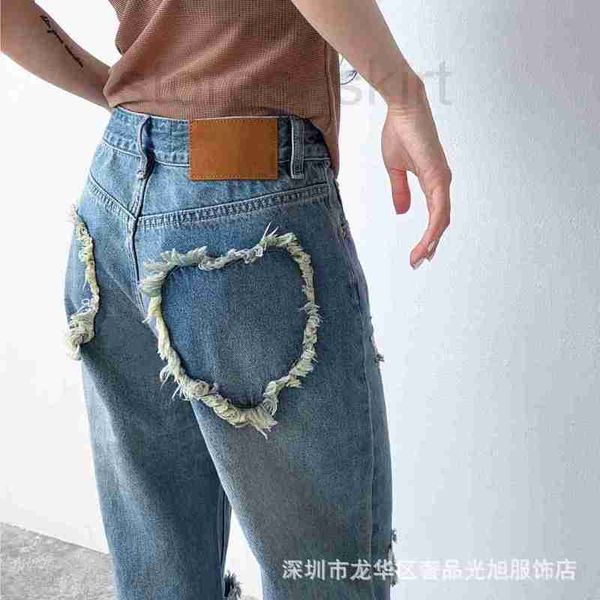 women's jeans designer new taillights handmade brushed love fake pockets with broken holes, straight barrel jeans, skinny bimq, Blue
women's jeans designer new taillights handmade brushed love fake pockets with broken holes, straight barrel jeans, skinny bimq, Blue