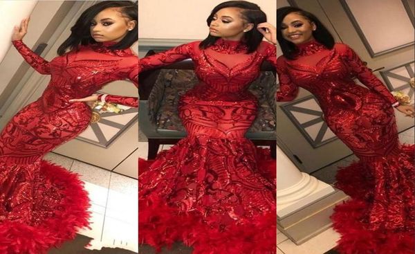 2020 new red prom dresses high neck sequined lace long sleeves mermaid sequins feather sweep train party dress formal evening7211458, Black
2020 new red prom dresses high neck sequined lace long sleeves mermaid sequins feather sweep train party dress formal evening7211458, Black