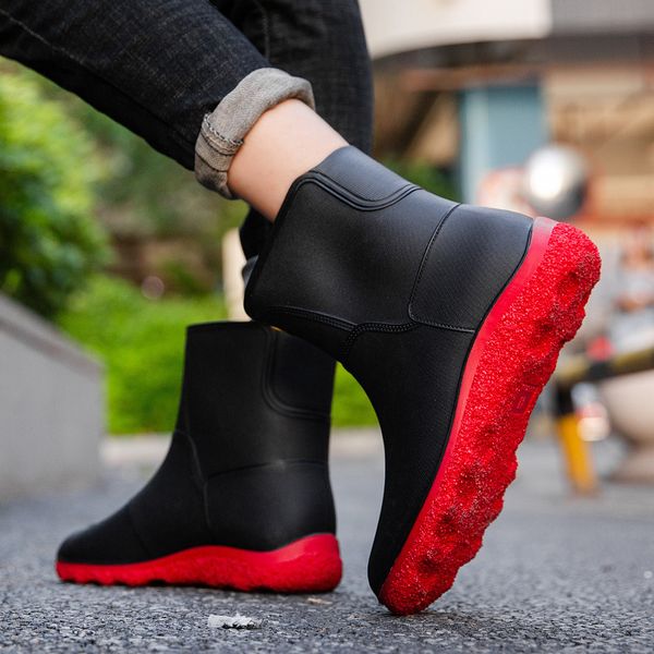safety shoes men midcut rain boots waterproof ankle thick sole fashion flat casual rubber 230721, Black;brown
safety shoes men midcut rain boots waterproof ankle thick sole fashion flat casual rubber 230721, Black;brown