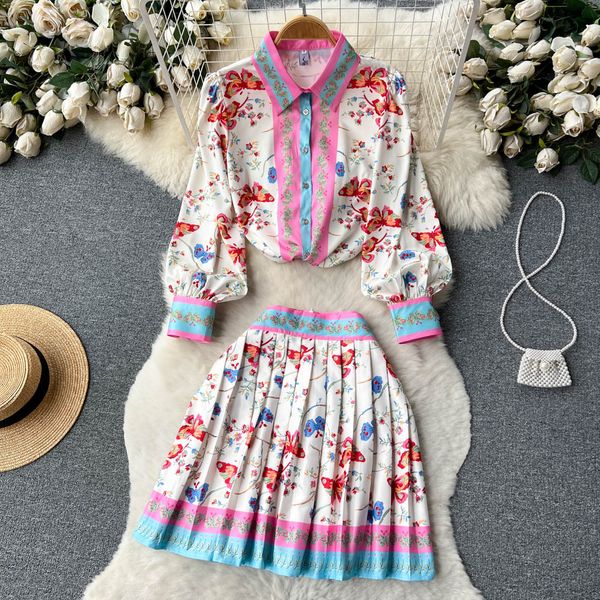two piece dress summer summer fashion flower sets women's long sleeve lapel floral print shirt + high waist pleated mini skirt 2 two p, White
two piece dress summer summer fashion flower sets women's long sleeve lapel floral print shirt + high waist pleated mini skirt 2 two p, White