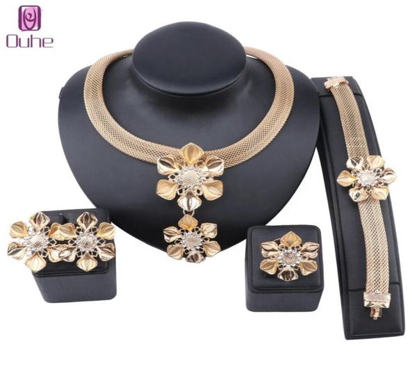 new african dubai gold nigerian crystal flower necklace earrings ring bracelet italian wedding accessories jewelry sets8374905, Slivery;golden
new african dubai gold nigerian crystal flower necklace earrings ring bracelet italian wedding accessories jewelry sets8374905, Slivery;golden