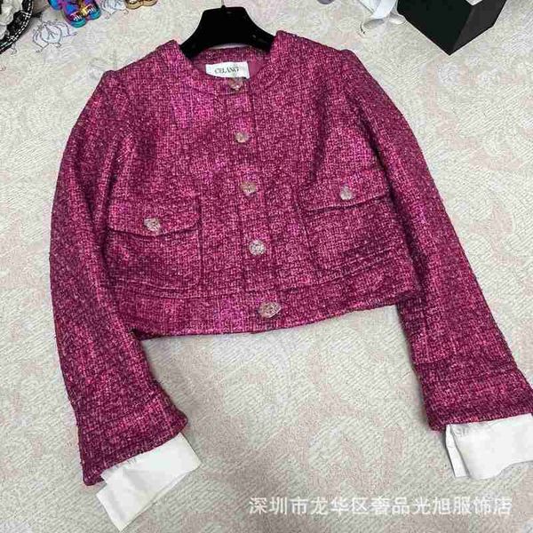 women's jackets designer 23p spring/summer new tweed contrast cuffs round neck short coat elegant show style penny edition uw3f, Black;brown
women's jackets designer 23p spring/summer new tweed contrast cuffs round neck short coat elegant show style penny edition uw3f, Black;brown