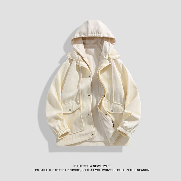 men's jackets spring autumn mcorduroy men jacket hooded design baseball jackets casual patchwork color fashion outwear 230721, Black;brown
men's jackets spring autumn mcorduroy men jacket hooded design baseball jackets casual patchwork color fashion outwear 230721, Black;brown