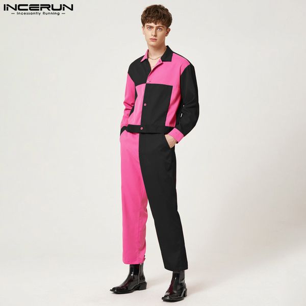 men s tracksuits incerun 2023 men sets patchwork lapel long sleeve shirt straight pants 2pcs streetwear loose fashion casual suits s 5xl 230, Gray
men s tracksuits incerun 2023 men sets patchwork lapel long sleeve shirt straight pants 2pcs streetwear loose fashion casual suits s 5xl 230, Gray