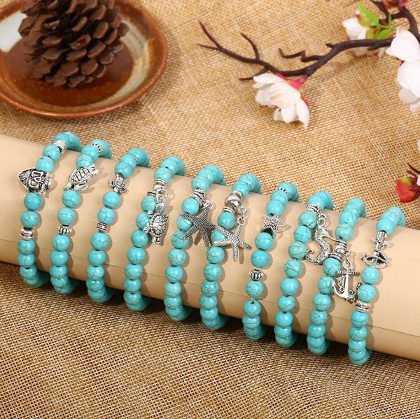 bohemian green turquoise turtle butterfly starfish volcanic stone white pine natural chakra gemstone bracelets bangle jewelry for women men, Black
bohemian green turquoise turtle butterfly starfish volcanic stone white pine natural chakra gemstone bracelets bangle jewelry for women men, Black