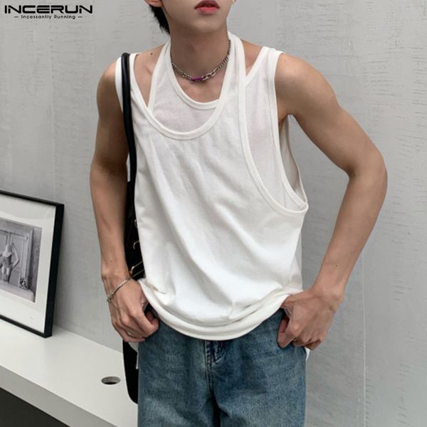 men' tank men irregular tank solid o-neck sleeveless thin vests streetwear korean style fashion men clothing -5xl incerun 230721, White;black
men' tank men irregular tank solid o-neck sleeveless thin vests streetwear korean style fashion men clothing -5xl incerun 230721, White;black