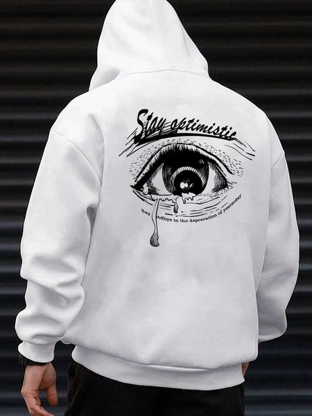 men 's fashion legnd men eye letter graphic shoulder drawstring hoodie, White;black
men 's fashion legnd men eye letter graphic shoulder drawstring hoodie, White;black