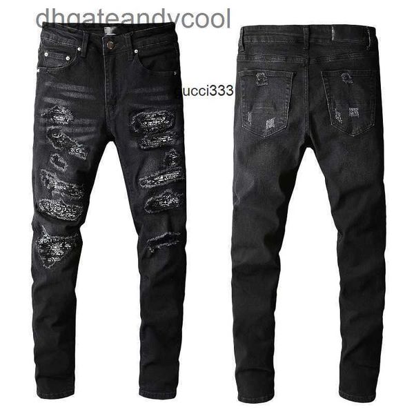 black men's amirly street denim personalized street jeans high designer jeans pants wear patch man tight 669high skinny leings oz08, Blue
black men's amirly street denim personalized street jeans high designer jeans pants wear patch man tight 669high skinny leings oz08, Blue