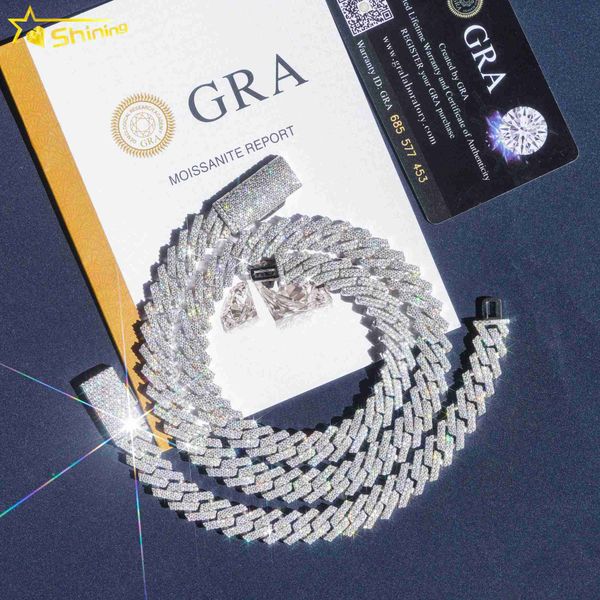 hip hop jewelry pass diamond tester in stock iced out two row stone 12mm vvs moissanite cuban link chain necklace, Silver
hip hop jewelry pass diamond tester in stock iced out two row stone 12mm vvs moissanite cuban link chain necklace, Silver