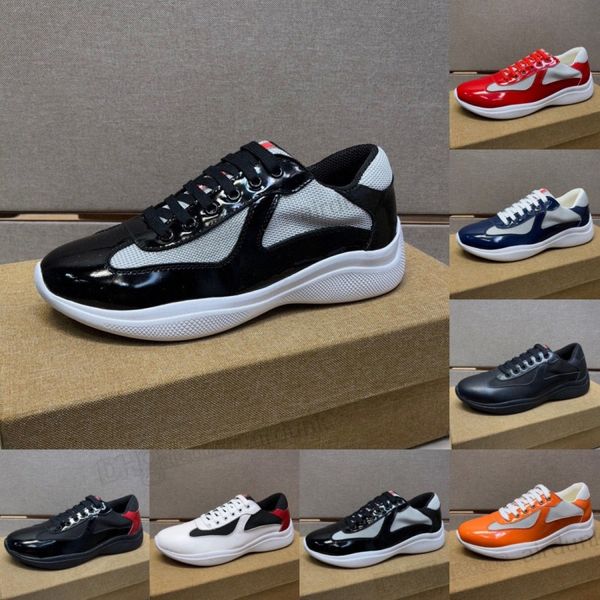 mens designer americas cup xl casual shoes patent leather flat trainers low sneakers mesh america for men lace-up sneaker with box no53 size, Black
mens designer americas cup xl casual shoes patent leather flat trainers low sneakers mesh america for men lace-up sneaker with box no53 size, Black