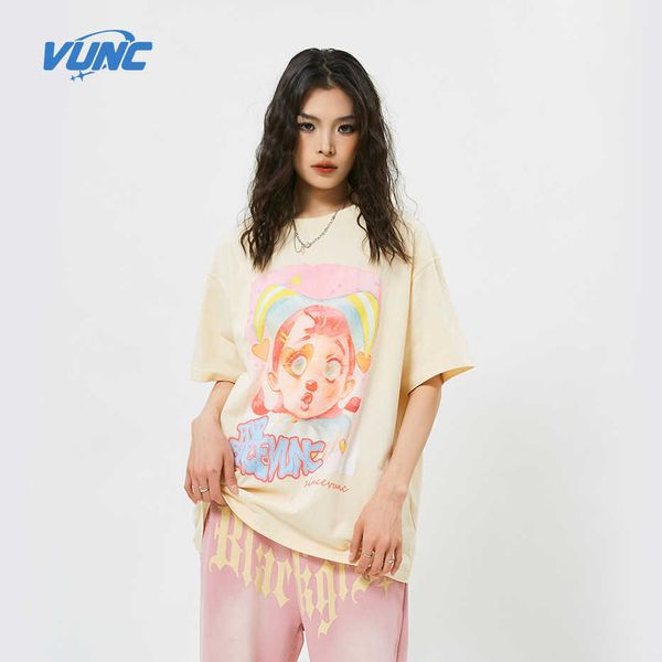 vunc summer new sexless couple dress street american fashion brand ugly girl printed short sleeve t-shirt for men and women, White;black
vunc summer new sexless couple dress street american fashion brand ugly girl printed short sleeve t-shirt for men and women, White;black