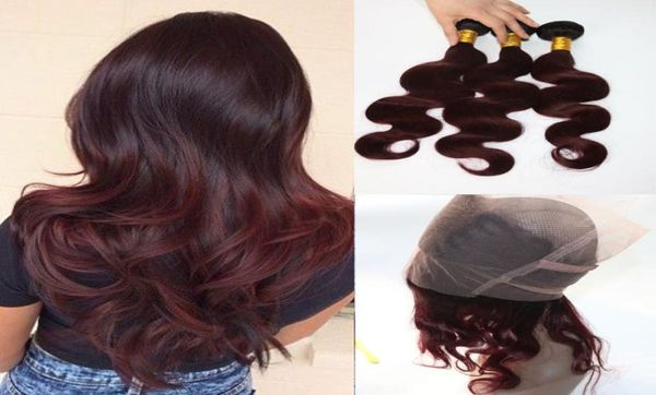 360 lace frontal with bundles two tone dip dye burgundy 99j body wave ombre human hair weaves closure4459388, Black;brown
360 lace frontal with bundles two tone dip dye burgundy 99j body wave ombre human hair weaves closure4459388, Black;brown