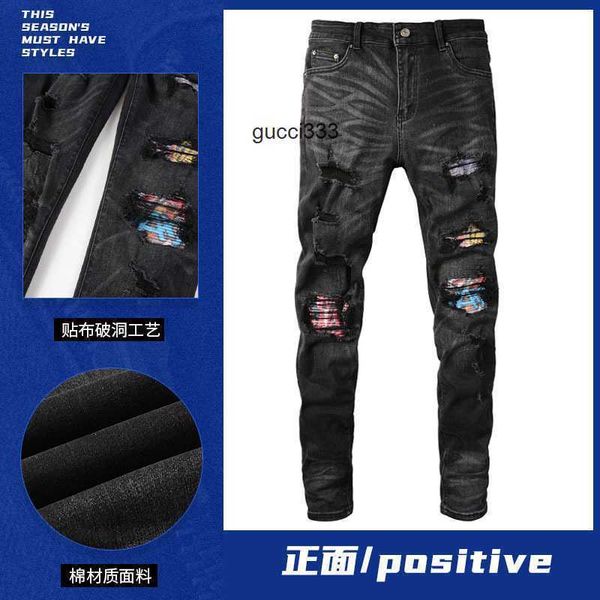 men's jeans designer fashion pants cool stylish leisure ripped brand a high street knee patch denim amirly cotton slim fit pleated wrin, Blue
men's jeans designer fashion pants cool stylish leisure ripped brand a high street knee patch denim amirly cotton slim fit pleated wrin, Blue