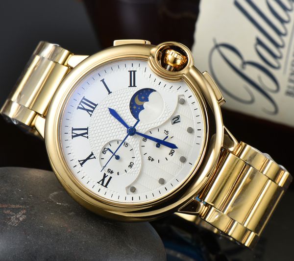 luxury fashion men watch watches stainless steel subdial working male wristwatch brand relogio waterproof clock, Slivery;brown
luxury fashion men watch watches stainless steel subdial working male wristwatch brand relogio waterproof clock, Slivery;brown
