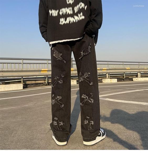 men's jeans neutral wide leg denim trousers loose straight men asthetic man pants for boy casual baggy hip hop #01, Blue
men's jeans neutral wide leg denim trousers loose straight men asthetic man pants for boy casual baggy hip hop #01, Blue