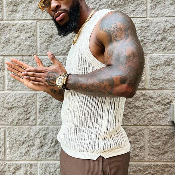 men tank fashion knitted men vintage pure color hollow out knit basic vests for mens summer streetwear casual sleeveless 230721, White;black
men tank fashion knitted men vintage pure color hollow out knit basic vests for mens summer streetwear casual sleeveless 230721, White;black