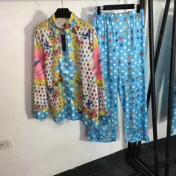 23ss women pants sets womens designer clothing casual suit seven star ladybird butterfly print lapel shirt polka dot print high waist pants, White
23ss women pants sets womens designer clothing casual suit seven star ladybird butterfly print lapel shirt polka dot print high waist pants, White