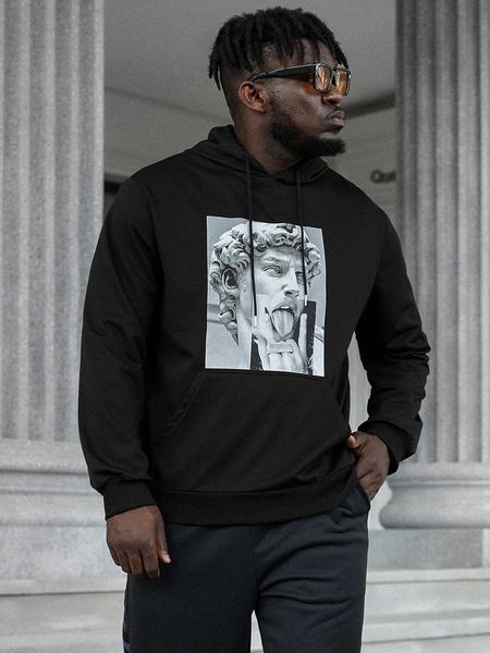 men 's fashion extended sizes men statue and figure graphic kangaroo pocket drawstring hoodie
men 's fashion extended sizes men statue and figure graphic kangaroo pocket drawstring hoodie