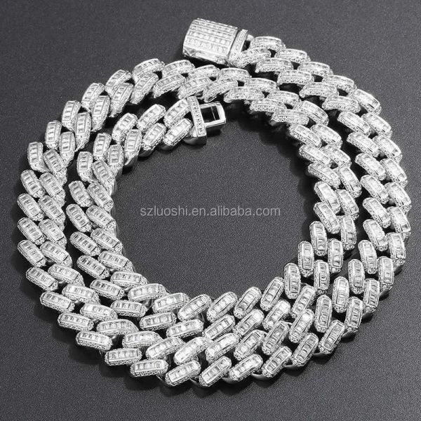 hip hop jewelry 925 sterling silver 13mm thick baguette cz cubic zirconia diamond miami iced out cuban link chain men necklace
hip hop jewelry 925 sterling silver 13mm thick baguette cz cubic zirconia diamond miami iced out cuban link chain men necklace